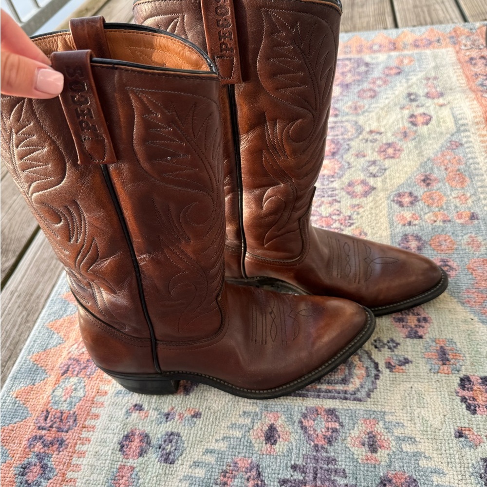 Brown Leather Cowboy Boots
